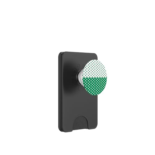 Grün und Weiß gepunktet, Vintage, Boho, ästhetisch, gepunktet PopSockets PopWallet für MagSafe Grün und Weiß gepunktet, Vintage, Boho, ästhetisch, gepunktet PopSockets PopWallet für MagSafe von DotStyle Creations
