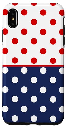 Marineblau Rot Polka Dot Vintage Boho Ästhetisch Weiß Gepunktet Hülle für iPhone XS Max Marineblau Rot Polka Dot Vintage Boho Ästhetisch Weiß Gepunktet Hülle für iPhone XS Max von DotStyle Creations