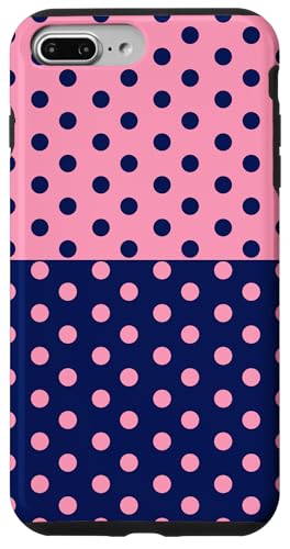 Marineblau und Rosa gepunktet, Vintage, Boho, ästhetisch, gepunktet Hülle für iPhone 7 Plus/8 Plus Marineblau und Rosa gepunktet, Vintage, Boho, ästhetisch, gepunktet Hülle für iPhone 7 Plus/8 Plus von DotStyle Creations
