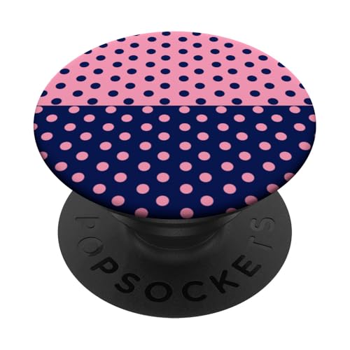 Marineblau und Rosa gepunktet, Vintage, Boho, ästhetisch, gepunktet PopSockets Klebender PopGrip Marineblau und Rosa gepunktet, Vintage, Boho, ästhetisch, gepunktet PopSockets Klebender PopGrip von DotStyle Creations