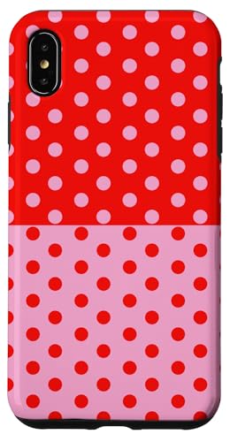 Rosa und Rot gepunktet, Vintage, Boho, ästhetisch, gepunktet, adrett Hülle für iPhone XS Max Rosa und Rot gepunktet, Vintage, Boho, ästhetisch, gepunktet, adrett Hülle für iPhone XS Max von DotStyle Creations