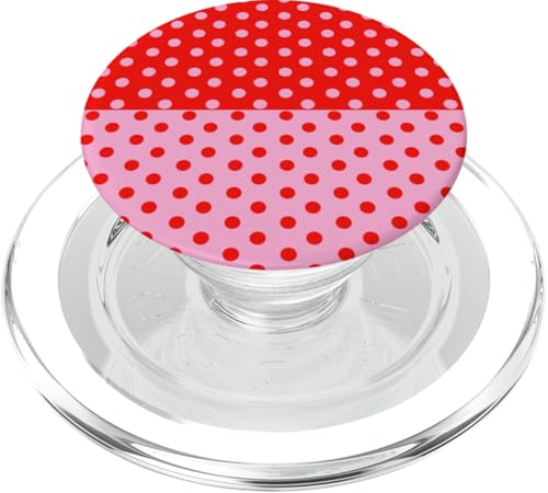 Rosa und Rot gepunktet, Vintage, Boho, ästhetisch, gepunktet, adrett PopSockets PopGrip für MagSafe Rosa und Rot gepunktet, Vintage, Boho, ästhetisch, gepunktet, adrett PopSockets PopGrip für MagSafe von DotStyle Creations