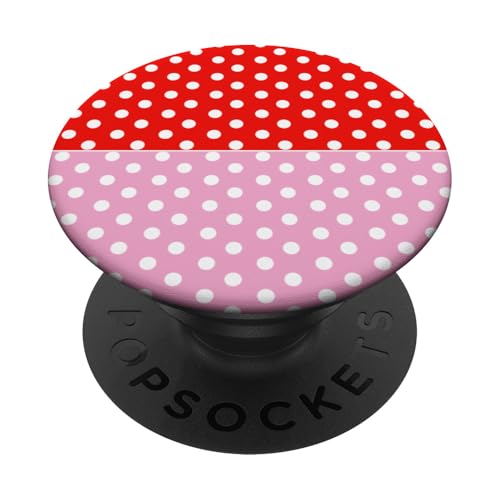 Rot Rosa Polka Dot Vintage Boho Ästhetisch Weiß Gepunktet PopSockets Klebender PopGrip Rot Rosa Polka Dot Vintage Boho Ästhetisch Weiß Gepunktet PopSockets Klebender PopGrip von DotStyle Creations