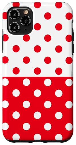 Rot und Weiß gepunktet, Vintage, Boho, ästhetisch, gepunktet, adrett Hülle für iPhone 11 Pro Max Rot und Weiß gepunktet, Vintage, Boho, ästhetisch, gepunktet, adrett Hülle für iPhone 11 Pro Max von DotStyle Creations