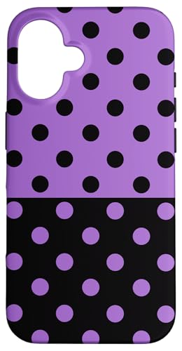Schwarz und Lila Polka Dot Vintage Boho Ästhetisch Gepunktet Hülle für iPhone 16 Schwarz und Lila Polka Dot Vintage Boho Ästhetisch Gepunktet Hülle für iPhone 16 von DotStyle Creations