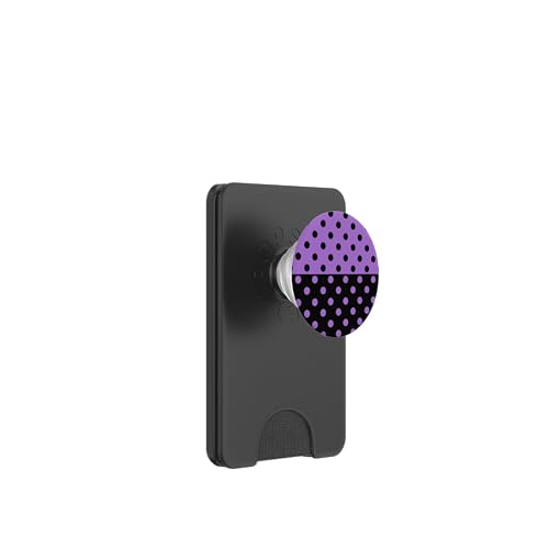 Schwarz und Lila Polka Dot Vintage Boho Ästhetisch Gepunktet PopSockets PopWallet für MagSafe Schwarz und Lila Polka Dot Vintage Boho Ästhetisch Gepunktet PopSockets PopWallet für MagSafe von DotStyle Creations