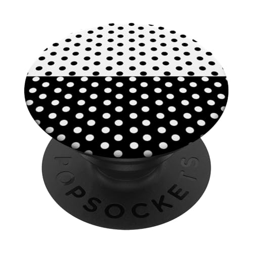 Schwarz und Weiß Polka Dot Vintage Boho Ästhetisch Gepunktet Niedlich PopSockets Klebender PopGrip Schwarz und Weiß Polka Dot Vintage Boho Ästhetisch Gepunktet Niedlich PopSockets Klebender PopGrip von DotStyle Creations