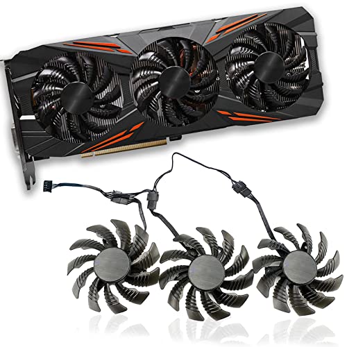 Dotodo 75 mm T128010SU 0,35 A Lüfter für Gigabyte AORUS GTX 1080 1070 Ti G1 Gaming Fan GTX 1070Ti G1 Gaming-Grafikkarten-Kühler Lüfter (3 Stück) von Dotodo