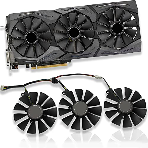 Dotodo 87 mm FDC10U12S9-C FDC10H12S9-C T129215SU Grafikkartenventilator Ersatz für ASUS GTX 980 Ti R9 390X 390 GTX 1060 1070 1080 Ti RX 480 RX480 Grafikkarten-Kühler (Lüfter) von Dotodo