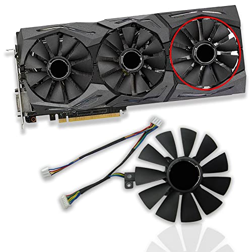 Dotodo 87 mm FDC10U12S9-C FDC10H12S9-C T129215SU Grafikkartenventilator Ersatz für ASUS GTX 980 Ti R9 390X 390 GTX 1060 1070 1080 Ti RX 480 RX480 Grafikkarten-Kühler PIN) von Dotodo