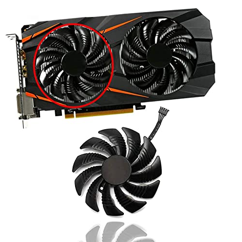 Dotodo 88MM T129215SU PLD09210S12HH Lüfter für Grafikkarte Kühler für Gigabyte GTX 960 / GTX 1050 / GTX 1060 / GTX 1070 / GTX 1070 ti/RX 470 570 580 | Lüfter Ersetzen Sie Den Kühler (Lüfter-A) von Dotodo