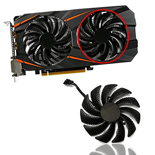 Dotodo 88MM T129215SU PLD09210S12HH Lüfter für Grafikkarte Kühler für Gigabyte GTX 960 / GTX 1050 / GTX 1060 / GTX 1070 / GTX 1070 ti/RX 470 570 580 | Lüfter Ersetzen Sie Den Kühler (Lüfter-B) von Dotodo