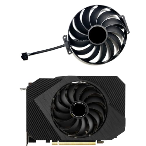 Dotodo 96MM Grafikkarten lüfter CF1010U12D 6poliger 4 Zeile GrafikkartenLüfter für ASUS GeForce RTX3050 3060 3060ti 12GB PHOENIX Lüfter für Grafikkarte Kühler von Dotodo