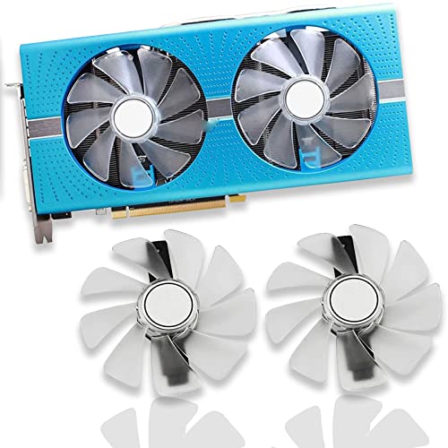 Dotodo CF1015H12D/FDC10U12S9-C Grafikkarte kühlt Lüfter für Sapphire NITRO RX 580 RX 570 RX 480 VGA-Grafikkartenkühlung, 95 mm, Weiß, 2 Stück von Dotodo