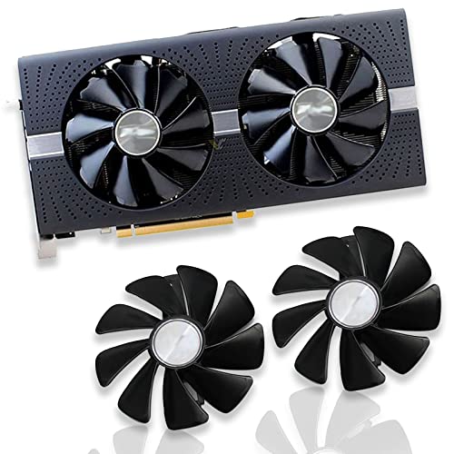 Dotodo CF1015H12D/FDC10U12S9-C Grafikkarte kühlt Lüfter für Sapphire NITRO RX 580 RX 570 RX 480 VGA-Grafikkartenkühlung (Schwarz, 2 Stück) von Dotodo