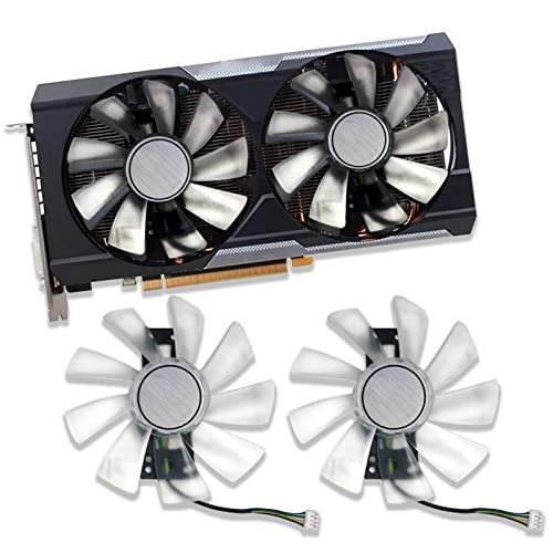 Dotodo GAA8B2U/GAA8S2U 4-poliger GPU Lüfter für Grafikkarte Kühler für Sapphire R9 380 380X 2g/4G D5 Grafikkarten-Ersatzventilator, Weiß, Grafikkartenlüfter 2 Stück von Dotodo