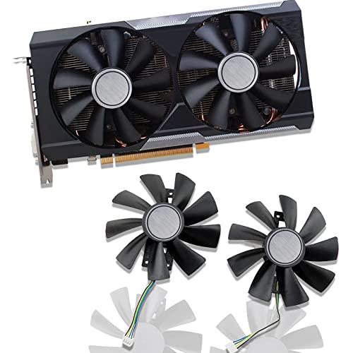 Dotodo GAA8B2U/GAA8S2U 4-poliger GPU-Lüfter für Sapphire R9 380 380X 2g/4G D5 Grafikkarten-Ersatzventilator, Schwarz, 2 Stück von Dotodo