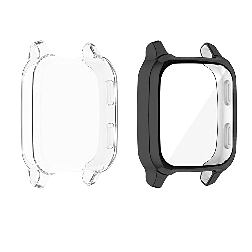 Dotoen Kompatibel mit Garmin Venu SQ2, Weicher TPU Ultradünner Stoßfester Displayschutz für Garmin Venu SQ/Garmin Venu SQ2 Music/Garmin Venu SQ Music (schwarz+transparent) von Dotoen