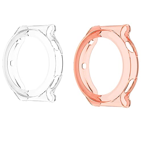 Dotoen Kompatibel mit Huawei Watch GT3 Pro 46 mm TPU-Hülle, Stoßfeste Hülle (rosa + transparent) von Dotoen