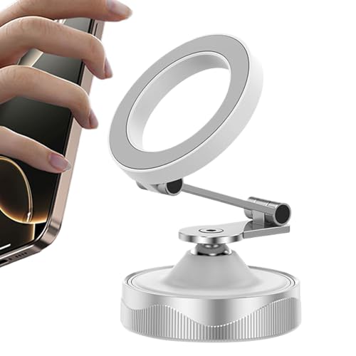 Dottduya Vakuum Magnet Handyhalter | Klappbarer Magnet Handyhalter - 360-Grad Drehung, Dashboard Smartphone Halterung Mit Vakuum Saugnapf Für Auto, Reisen & Fitnessstudio von Dottduya