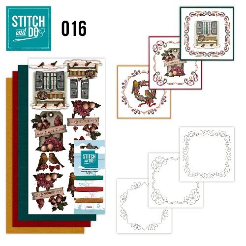 Stitch and Do 16 Brocante Kerst, 3 Stück von Dotty Design