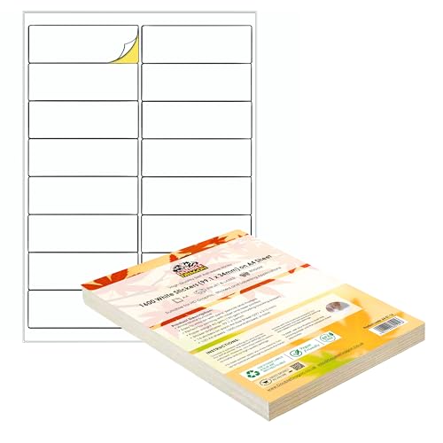 Double Dragon, Selbstklebende Adress-Etiketten, A4, 16 Etiketten pro Blatt, 100 Blatt, 99,1 x 34 mm, 1600 Etiketten, für Laserdruck, Tintenstrahldruck, Stift/Bleistift/Marker, Handschrift von Double Dragon