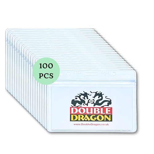 Double Dragon 100 Stück Premium Ausweishülle transparent horizontal von Double Dragon