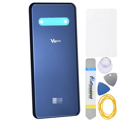 Double Sure Blaue Glasrückabdeckung, Ersatz für LG V60 ThinQ 5G V60 ThinQ 5G UW LM-V600, vorgeschnittener Kleber und Werkzeugset von Double Sure