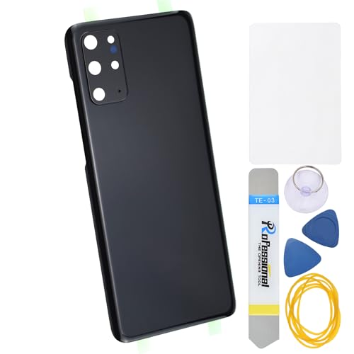 Double Sure Cosmic Reparaturteil für Samsung Galaxy S20+ S20+ 5G mit Rückkamera-Rahmen, Glaslinse, vorgeschnittener Kleber und Werkzeug-Kits, Schwarz von Double Sure
