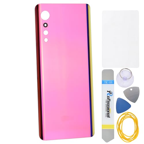 Double Sure Glasrückabdeckung, Ersatz für LG Velvet Velvet 5G Velvet 5G UW, vorgeschnittener Kleber und Werkzeugset, Rosa von Double Sure