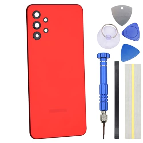 Rückwandabdeckung für Samsung Galaxy A32 5G, matt, rot, mit vorgeschnittenem selbstklebendem Rahmen der Rückkamera, Glasabdeckung und Montagewerkzeug-Set Rückwandabdeckung für Samsung Galaxy A32 5G, matt, rot, mit vorgeschnittenem selbstklebendem Rahmen der Rückkamera, Glasabdeckung und Montagewerkzeug-Set von Double Sure