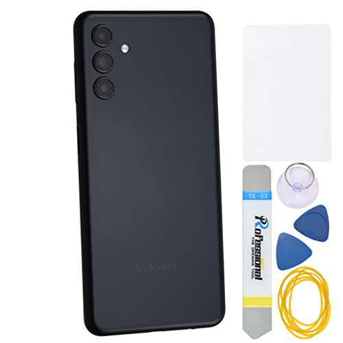 Schwarze Kunststoff-Rückabdeckung Ersatz für Samsung Galaxy A13 5G SM-A136U SM-A136W Rückkamera-Rahmen und Glasabdeckung, Lautstärketaste und Montageanleitung Werkzeugset sind enthalten von Double Sure