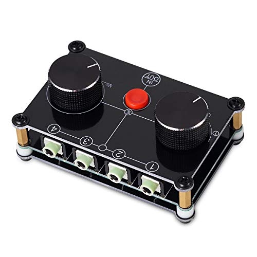 Nobsound Little Bear MC104 4(1)-IN-1(4)-OUT 4 Port 3.5mm Stereo Audio Switcher Passive Speaker Headphone Manual Selector Splitter Box Audio Sharing 4-Fach Stereo Eingangsschalter (1-IN-4-OUT/4-IN-1-OUT) (Black) von Douk Audio