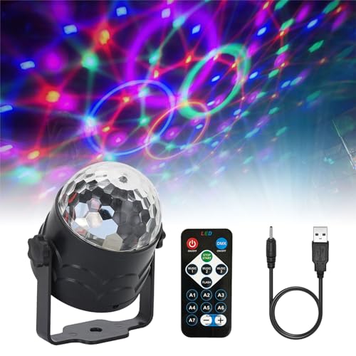 Discolicht Partylicht Disco Licht 360° Rotierende Dj Licht mit Fernbedienung 7 Farben RGB Disco Light USB Discokugel Licht Party Lichter Diskolicht für Weihnachten Party Bar Hochzeit Discolicht Partylicht Disco Licht 360° Rotierende Dj Licht mit Fernbedienung 7 Farben RGB Disco Light USB Discokugel Licht Party Lichter Diskolicht für Weihnachten Party Bar Hochzeit von Doukesh