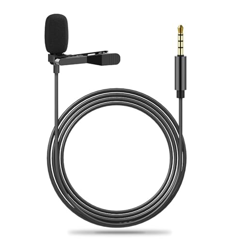 Lavalier Mikrofon Ansteckmikrofon,Lavalier Mikrofon für TelefonPC,Wired Lavalier Mikrofon 3,5 MM,Microphone Omnidirektional 3,5 MM,Plug-and-Play-Mikrofon für Interview,Videokonferenz,Podcast,Voice von Doukesh