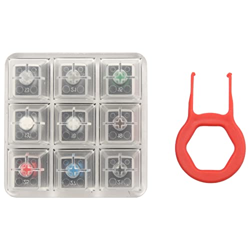 Acryl-Tastatur-Tester, 9 transparente Kunststoff-Tastenkappen, Sampler für Cherry MX Schalter von Doumneou