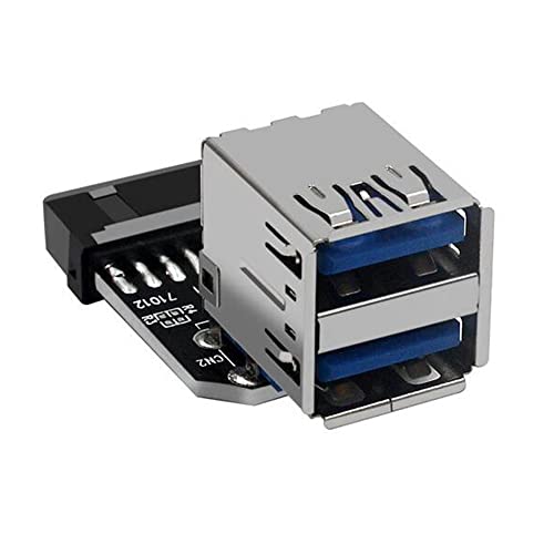 Adapter 20 Pin auf Dual USB 3.0 Konverter Mainboard Desktop 19 Pin / 20P auf 2 USB-Ports mit Stecker, PH21 von Doumneou