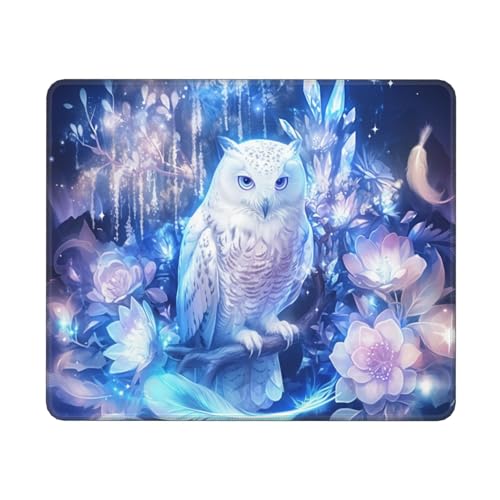 Eule Mauspad XXL 240x200x3mm, Gamer Gaming Mauspad Blume Design Vernähte mit Kanten, Wetterfest Anti Rutsch Mousepad PC Laptop verbessert Präzision und Geschwindigkeit für Home Office Deko, Gifts von Dozsconz