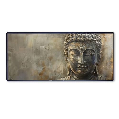 Gaming Mauspad Buddha-Figur Mauspad XXL 800 x 400 x 3 mm XXL Mousepad Zen Mauspad Gaming Zubehör mit Anti Rutsch Basis Mouse Pad Wasserdicht und Langlebig für Maus und Tastatur, Home Decor, Geschenk von Dozsconz