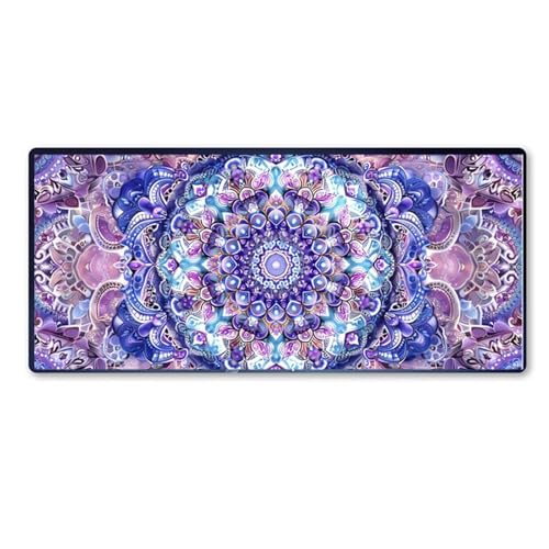 Gaming Mauspad Mandala Motiv, Muster Mousepad XXL 900x400 x 3mm, Wetterfest Anti Rutsch Schreibtisch Mouse Pad verbessert Präzision und Geschwindigkeit, Gaming Zubehör für Home Zimmer Deko Aesthetic von Dozsconz