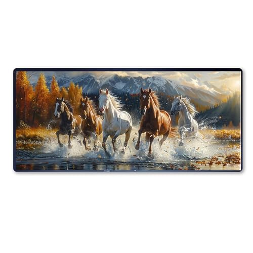 Gaming Mauspad Pferd Mauspad XXL 1000 x 500 x 3 mm XXL Mousepad Tier Mauspad Gaming Zubehör mit Anti Rutsch Basis Mouse Pad Wasserdicht und Langlebig für Maus und Tastatur, Home Decor, Geschenk von Dozsconz