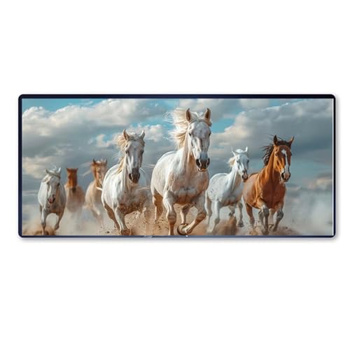 Gaming Mauspad Pferd Mauspad XXL 1000 x 500 x 3 mm XXL Mousepad Tier Mauspad Gaming Zubehör mit Anti Rutsch Basis Mouse Pad Wasserdicht und Langlebig für Maus und Tastatur, Home Decor, Geschenk von Dozsconz