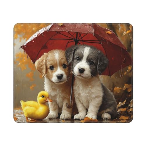 Hund Mauspad XXL 240x200x3mm, Gamer Gaming Mauspad Ente Design Vernähte mit Kanten, Wetterfest Anti Rutsch Mousepad PC Laptop verbessert Präzision und Geschwindigkeit für Home Office Deko, Gifts von Dozsconz