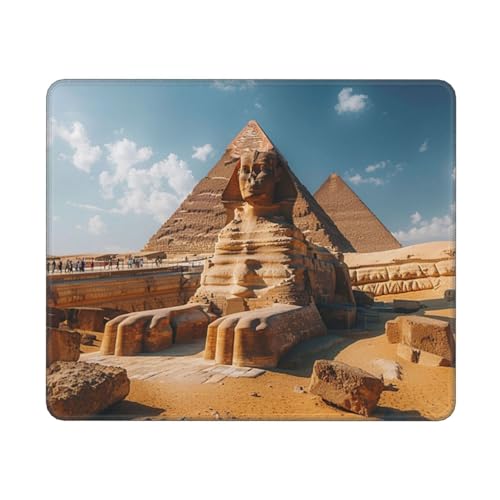 Schreibtischunterlage Pyramide Motiv, Sphinx Mousepad XXL 240x200x3mm, Wetterfest Anti-Rutsch Schreibtisch Mouse Pad verbessert Präzision und Geschwindigkeit, Gaming Zubehör für Home Zimmer Deko von Dozsconz