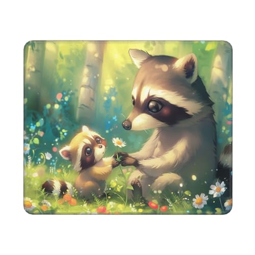 Waschbär Mauspad XXL 240x200x3mm, Gamer Gaming Mauspad Tier Design Vernähte mit Kanten, Wetterfest Anti Rutsch Mousepad PC Laptop verbessert Präzision und Geschwindigkeit für Home Office Deko, Gifts von Dozsconz