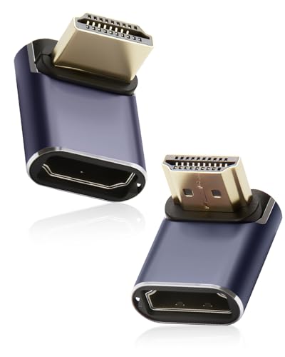 2 Stück 8K HDMI Winkelstecker 90 Grad Adapter, HDMI 2.1 Winkel Adapter 48Gbps mit LED Arbeitsanzeige, Up & Down Stecker zu Buchse Adapter Unterstützt 8K@60Hz, 4K@120Hz für HDTV Projektor Laptop 2 Stück 8K HDMI Winkelstecker 90 Grad Adapter, HDMI 2.1 Winkel Adapter 48Gbps mit LED Arbeitsanzeige, Up & Down Stecker zu Buchse Adapter Unterstützt 8K@60Hz, 4K@120Hz für HDTV Projektor Laptop von Dozylive