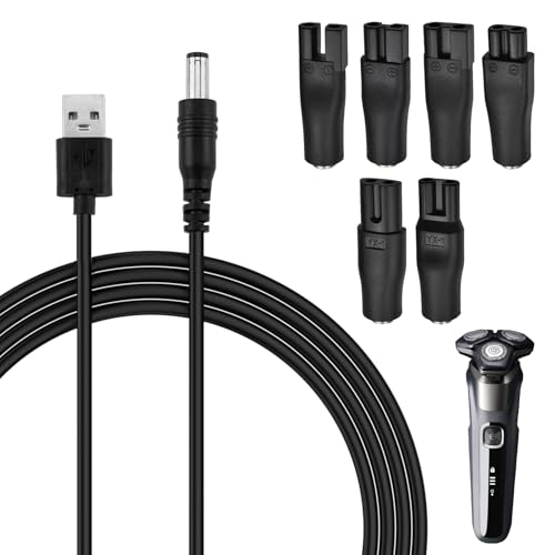Dozylive 7 Stück 5V Rasierer Ladegerät Netzkabel Set, USB Adapter Rasierer Ersatz Ladekabel mit 6 Adaptersteckern für Elektrorasierer, Bartschneider, Schönheitsinstrumente, Haarschneidemaschinen Dozylive 7 Stück 5V Rasierer Ladegerät Netzkabel Set, USB Adapter Rasierer Ersatz Ladekabel mit 6 Adaptersteckern für Elektrorasierer, Bartschneider, Schönheitsinstrumente, Haarschneidemaschinen von Dozylive