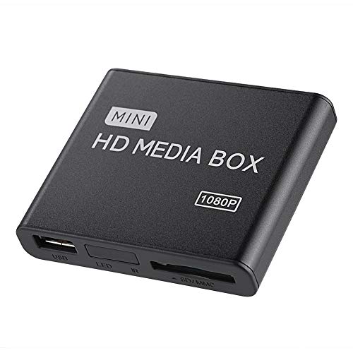 1080P Full HD Box Media Player, 100 Mbit/S Media Player Box, Unterstützung für USB MMC RMVB MP3 AVI MKV, Super-Fernbedienungsempfangsmodul, Weitgehend Kompatibel(Schwarz) von Dpofirs