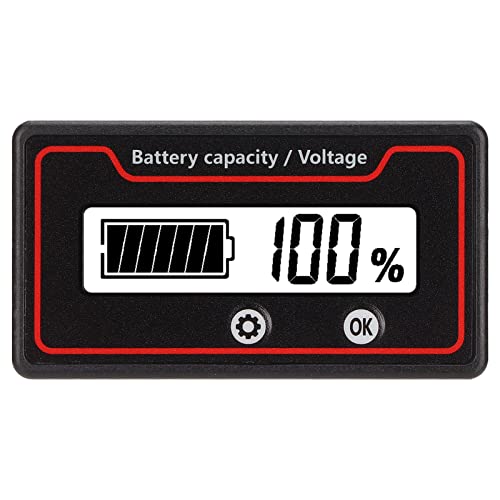 12-84 V Batteriekapazitätsanzeige, Spannungsmesser, Batteriemonitor, Batterieleistungsanzeige für Elektrofahrzeugbatterien Usw (Weißes Licht) von Dpofirs