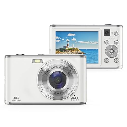 16 Fach Digitale Zoomkamera für Reisefotografie, 2,4 Zoll 44 MP 4K Ultra HD Dual Objektiv Kamera, Stoßfeste Kompakte Digitalkamera für Reise Abschlussfeiern für Erwachsene und von Dpofirs